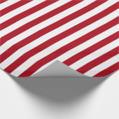 Papier Cadeau Rouge foncé et rayure blanche (Coin)