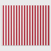 Papier Cadeau Rouge foncé et rayure blanche (Plat)