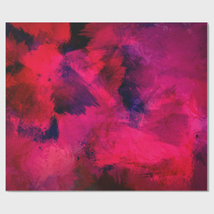 Papier Cadeau Rouge foncé et violet Gras & Abstrait moderne