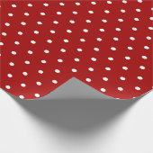 Papier Cadeau Rouge Foncé | Point Blanc à pois (Coin)