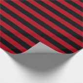 Papier Cadeau Rouge foncé/Rayure noire (Coin)
