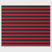 Papier Cadeau Rouge foncé/Rayure noire (Plat)