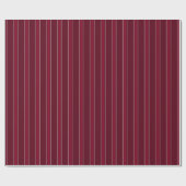 Papier Cadeau Rouge foncé & Rayures rouges (Plat)