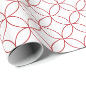 Papier Cadeau Rouge foncé sur des cercles de chevauchement blanc (Coin rond)