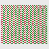 Papier Cadeau Rouge foncé, vert et épine dorsale blanche (Plat)