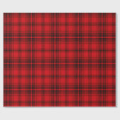 Papier Cadeau Rouge gai classique du plaid | (Plat)