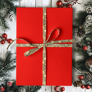 Papier Cadeau Rouge houx uni