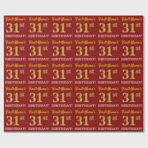 Papier Cadeau Rouge, Imitation or Look "31ème anniversaire"