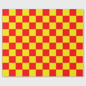 Papier Cadeau Rouge Jaune Chèque À damiers Motif Design (Plat)
