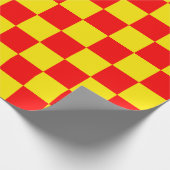 Papier Cadeau Rouge Jaune Chèque À damiers Motif Design (Coin)