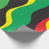 Papier Cadeau Rouge Jaune Vert Rasta Noir Vague (Coin)