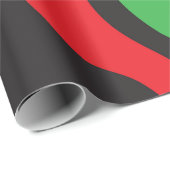 Papier Cadeau Rouge Jaune Vert Rasta Noir Vague (Coin rond)