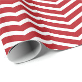 Papier Cadeau Rouge merlot de motif de zigzag de Chevron (Coin rond)