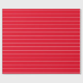 Papier Cadeau Rouge mince blanc rayures motif moderne minimalist (Plat)