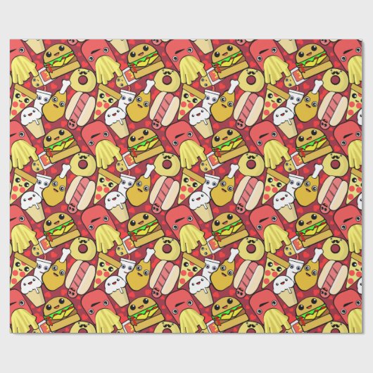 Papier Cadeau Rouge modelé d'aliments de préparation rapide de (Plat)