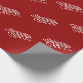 Papier Cadeau Rouge moderne Blanc Vacances Hiver Motif à bascule (Coin)