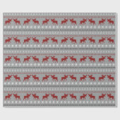 Papier Cadeau Rouge Moose Sweat de Noël Style Motif de vacances (Plat)