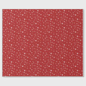 Papier Cadeau Rouge Neige de Noël (Plat)