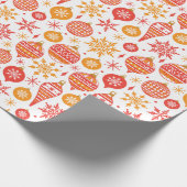 Papier Cadeau Rouge Noël thème motif papier enveloppement (Coin)