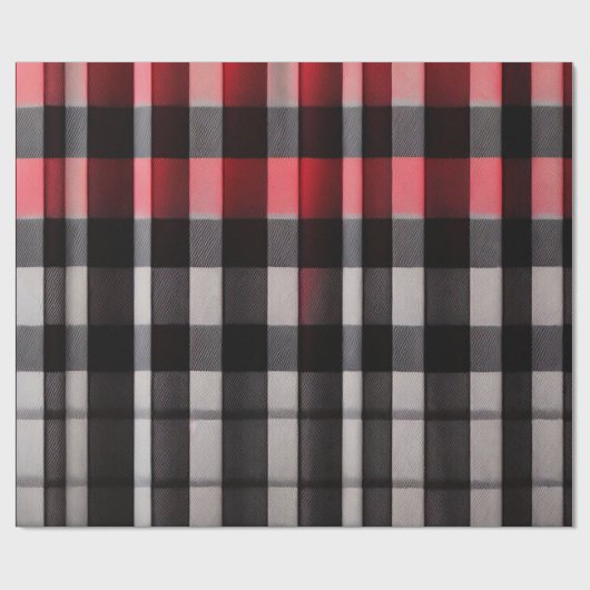 Papier Cadeau Rouge Noir Abstrait Plaid Collection moderne (Plat)