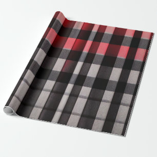 Papier Cadeau Rouge Noir Abstrait Plaid Collection moderne