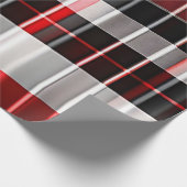 Papier Cadeau Rouge Noir Abstrait Plaid Collection populaire (Coin)