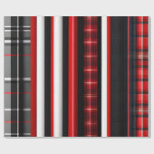 Papier Cadeau Rouge Noir Abstrait Plaid Collection tendance (Plat)