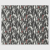 Papier Cadeau Rouge noir blanc Abstrait (Plat)