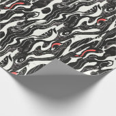 Papier Cadeau Rouge noir blanc Abstrait (Coin)