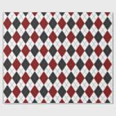 Papier Cadeau rouge noir blanc Jacquard plaid (Plat)