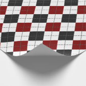 Papier Cadeau rouge noir blanc Jacquard plaid (Coin)
