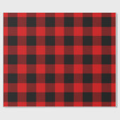 Papier Cadeau Rouge noir grand bison Plaid bûcheron Tartan (Plat)