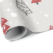 Papier Cadeau rouge noir Moderne simple géométrique arbre de Noë (Coin rond)