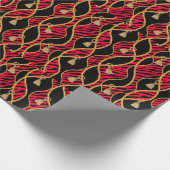 Papier cadeau Rouge, Noir & Or (Coin)