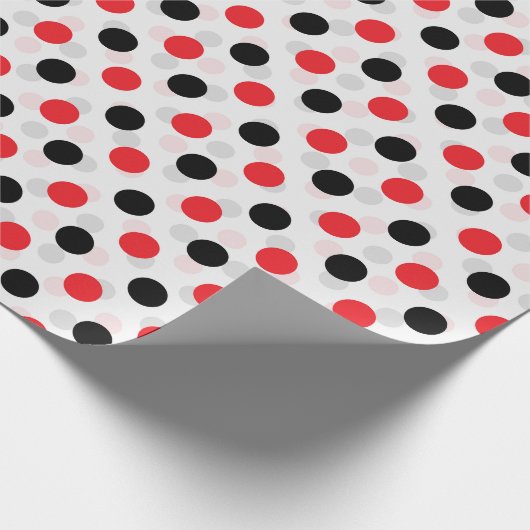 Papier Cadeau Rouge noir Pois Textile Motif Design (Coin)