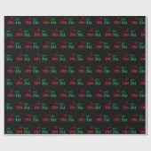 Papier Cadeau Rouge Noir Vert Kinara Typographie Joyeux Kwanzaa (Plat)