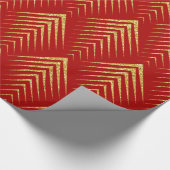 Papier Cadeau Rouge & Or Art Déco Motif géométrique sans couture (Coin)