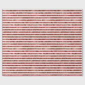 Papier Cadeau Rouge or Parties scintillant blanche rayures Noël (Plat)