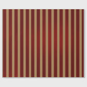 Papier Cadeau Rouge & Or Rayures Verticales Motif Rayé Fête (Plat)