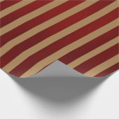 Papier Cadeau Rouge & Or Rayures Verticales Motif Rayé Fête (Coin)