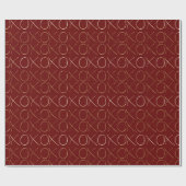 Papier Cadeau Rouge or XOXO (Plat)