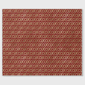Papier Cadeau Rouge Or XOXO (Plat)