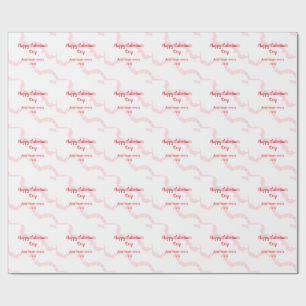 Papier Cadeau Rouge pailleté lignes joyeuse Saint-Valentin spira