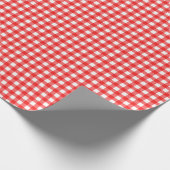 Papier Cadeau Rouge| Papier blanc à enveloppement En vichy (Coin)