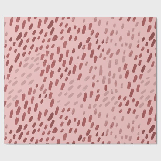 Papier Cadeau Rouge Pastel à Points Peints (Plat)