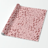 Papier Cadeau Rouge Pastel à Points Peints (Déroulé)