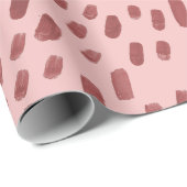 Papier Cadeau Rouge Pastel à Points Peints (Coin rond)