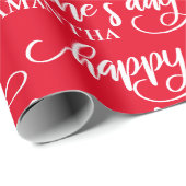 Papier Cadeau Rouge personnalisé Heureuse Sainte-Valentin (Coin rond)