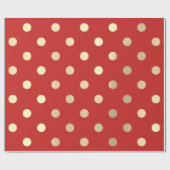Papier Cadeau Rouge pois Ruby Champaigne Or (Plat)