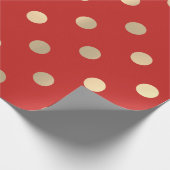Papier Cadeau Rouge pois Ruby Champaigne Or (Coin)